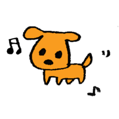 Lineスタンプ オレンジ色の犬 16種類 1円